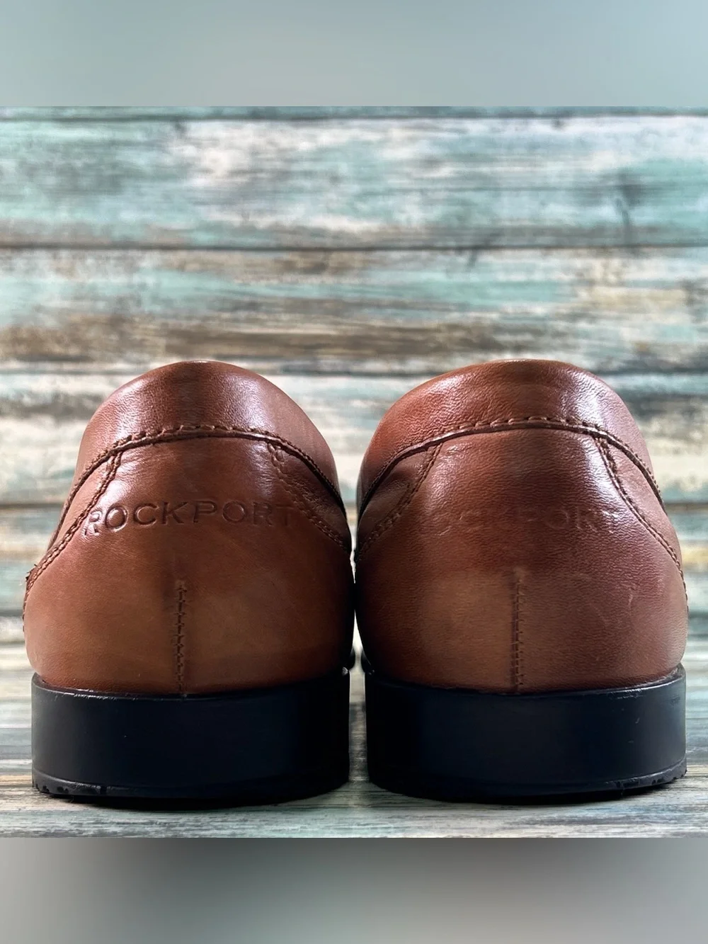 Rockport Penny Loafer Mens Size 9M Brown Leather Moc Toe Dress Work Comfort Shoe